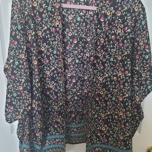 Floral handkerchief kimono